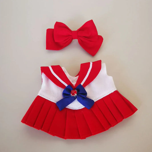 17Cm Labubu Clothes V1 Labubu Cute Sailor Uniform Vinyl Doll Labubu Blind Box Beautiful Girl Warrior Clothes Sitting Party Gifts